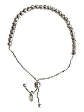 Dyadema | .925 Italian Silver | Textured Bead Slide Bracelet